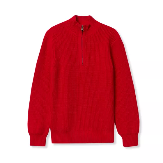 Boys Quarter Zip Chunky Sweater - primary