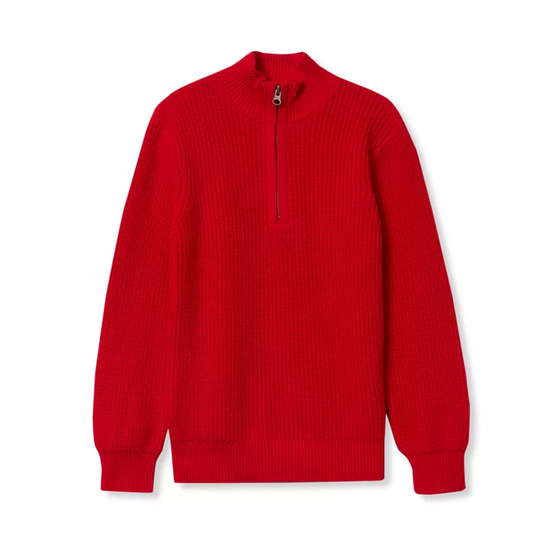 Boys Quarter Zip Chunky Sweater, alternative image