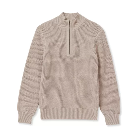 Boys Quarter Zip Chunky Sweater - primary