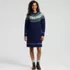Women's Fuzzy Bobble Fair Isle Sweater Dress, Front