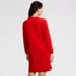 Women's Petite Fuzzy Bobble Crew Neck Sweater Dress, Back
