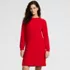 Women's Petite Fuzzy Bobble Crew Neck Sweater Dress, Front