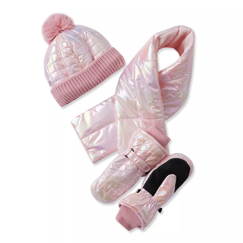Kids Iridescent Hat-Scarf-Glove 3 Piece Set, alternative image