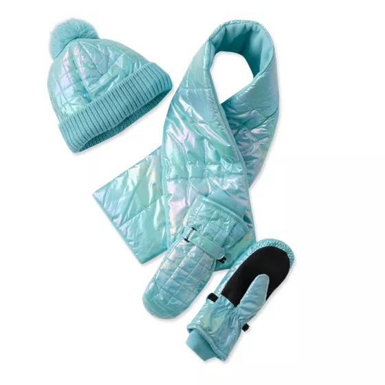 Kids Iridescent Hat-Scarf-Glove 3 Piece Set - primary