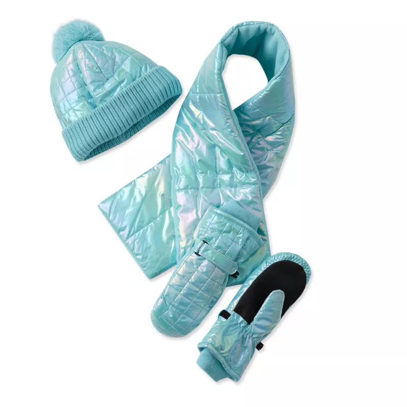 Kids Iridescent Hat-Scarf-Glove 3 Piece Set, alternative image