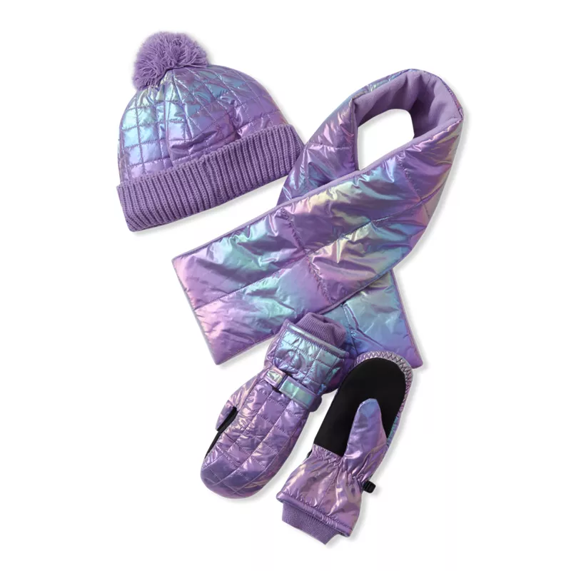 Kids Iridescent Hat-Scarf-Glove 3 Piece Set, alternative image