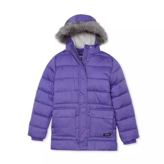 Girls Front Pocket Water Resistant Parka - primary