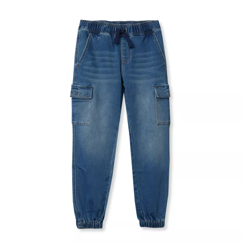 Boys Iron Knee Knit Denim Jogger, alternative image