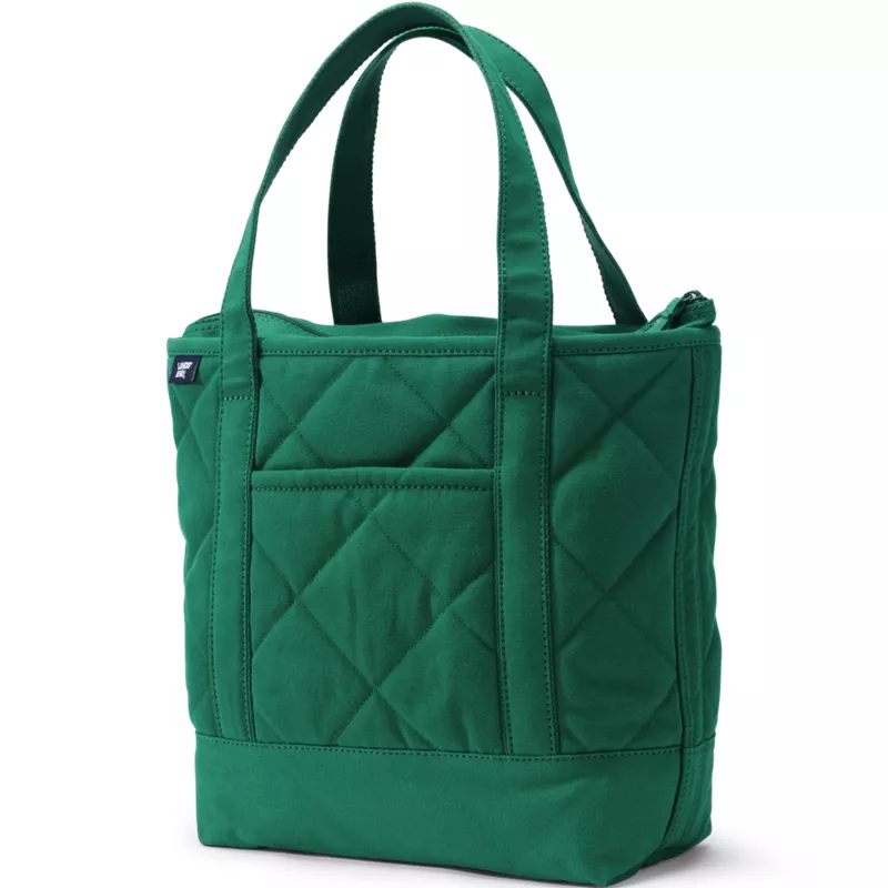 Medium Quilted Canvas Zip Top Tote, Front
