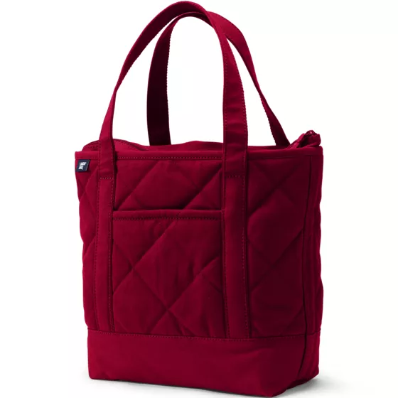 Medium Quilted Canvas Zip Top Tote - primary