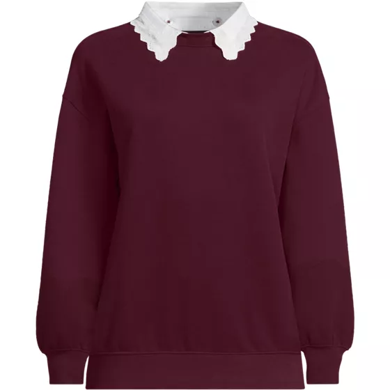 Women's Serious Sweats Sweatshirt with Removable Shirt Collar 3pc Set - primary