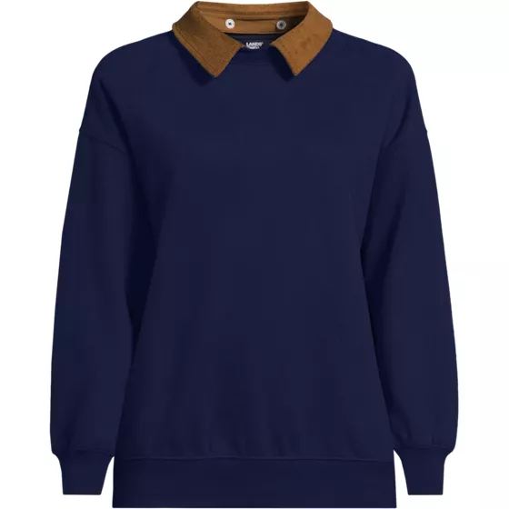 Women's Serious Sweats Sweatshirt with Removable Shirt Collar 3pc Set - primary