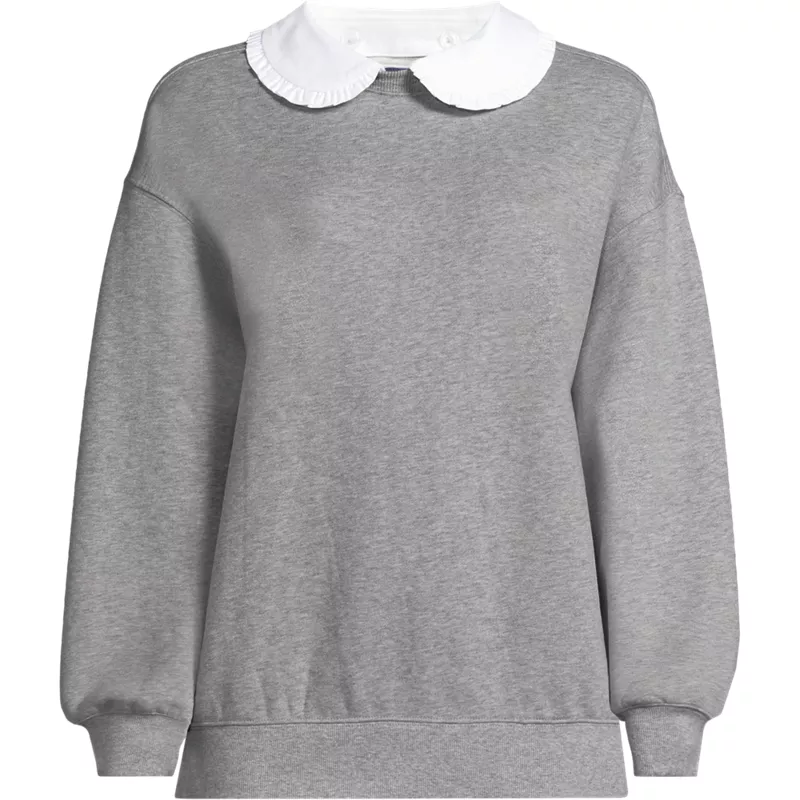 Women's Serious Sweats Sweatshirt with Removable Shirt Collar 3pc Set, Front