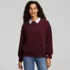 Women's Serious Sweats Sweatshirt with Removable Shirt Collar 3pc Set, Front