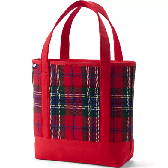 Plaid Open Top Canvas Tote - primary