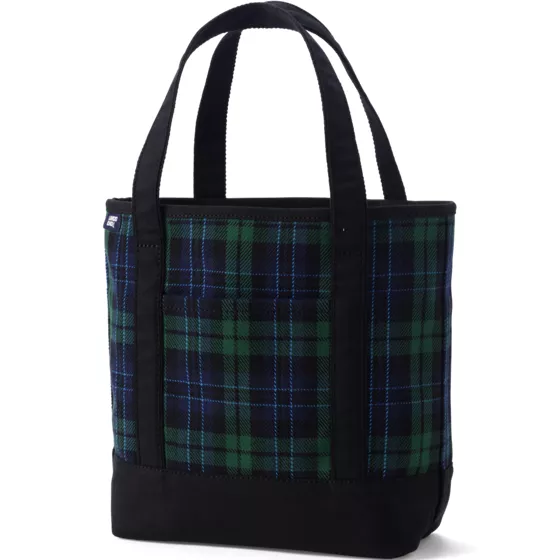 Plaid Open Top Canvas Tote - primary