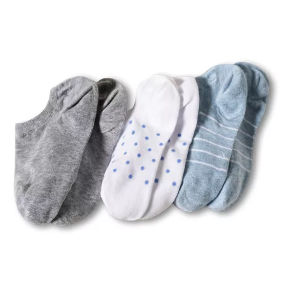 Women's Cotton Patterned No Show Socks 3 Pack - primary