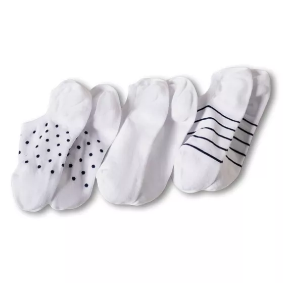 Women's Cotton Patterned No Show Socks 3 Pack - primary