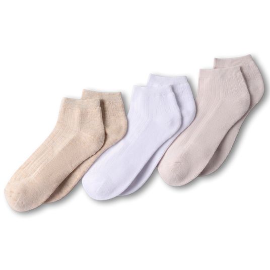 [美品] 3Seconds　3×4 Women's Soft Half Cushion Quarter Crew Socks 3 Pack | Lands' End