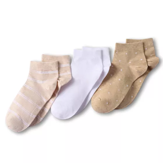 Women's Cotton Multi Print Quarter Crew Socks 3 Pack - primary