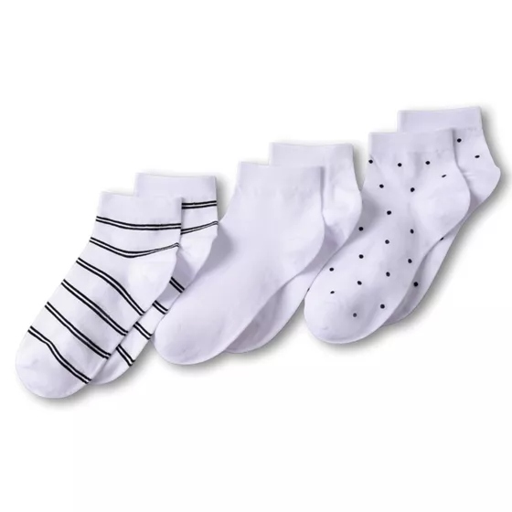 Women's Cotton Multi Print Quarter Crew Socks 3 Pack - primary