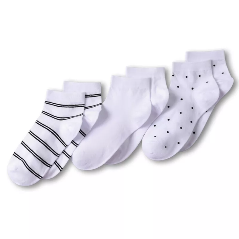 Women's Cotton Multi Print Quarter Crew Socks 3 Pack, alternative image