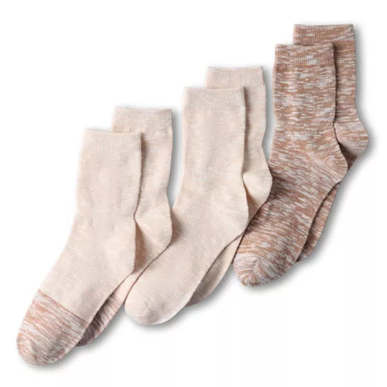 Women's Lightweight Slub Midi Socks 3 Pack - primary