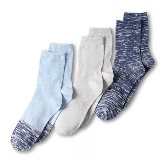 Women's Lightweight Slub Midi Socks 3 Pack - primary
