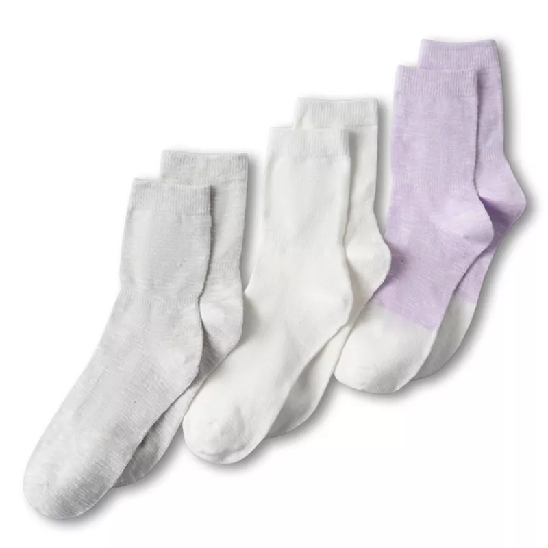 Women's Lightweight Slub Midi Socks 3 Pack, alternative image