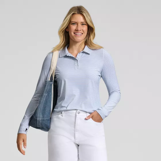 Women's Long Sleeve Garden Polo - Sunshade UPF 50 Quick Dry - primary