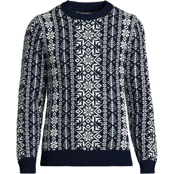 Men's Long Sleeve Cotton Wool Holiday Fair Isle Crewneck Sweater - primary