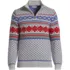 Men's Long Sleeve Cotton Wool Fair Isle Quarter Zip Sweater, Front