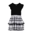 Girls Short Sleeve Mixed Media Dress, alternative image