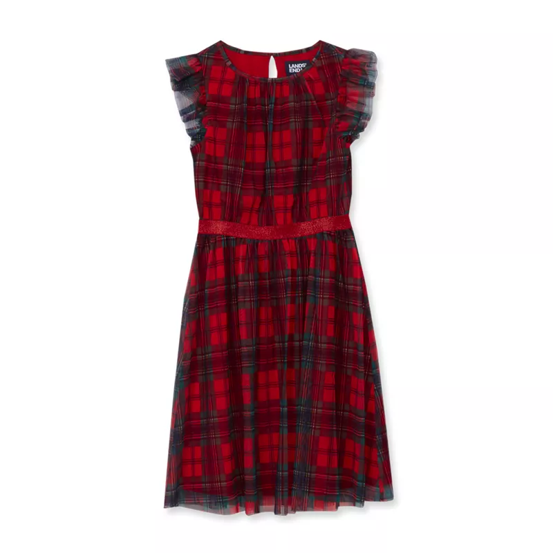 Girls Sleeveless Plaid Dress, alternative image