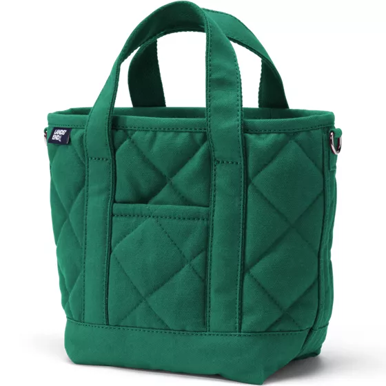 Small Quilted Canvas Open Top Tote - primary