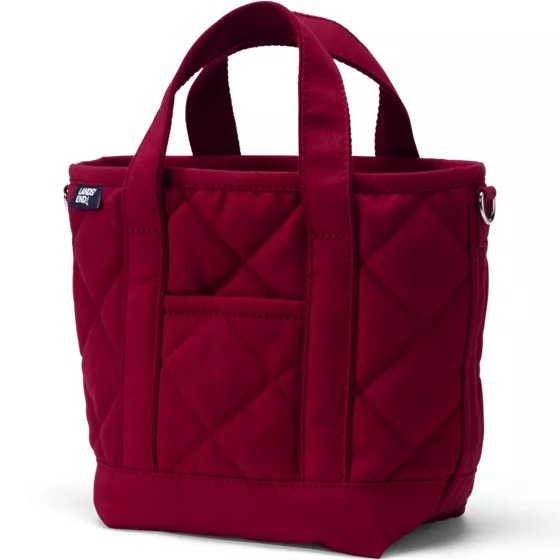 Small Quilted Canvas Open Top Tote - primary