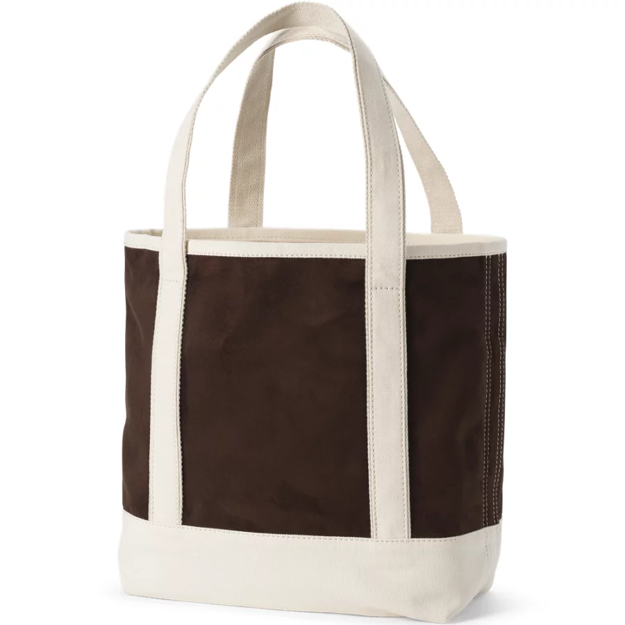 Medium Faux Suede Open Top Tote Bag