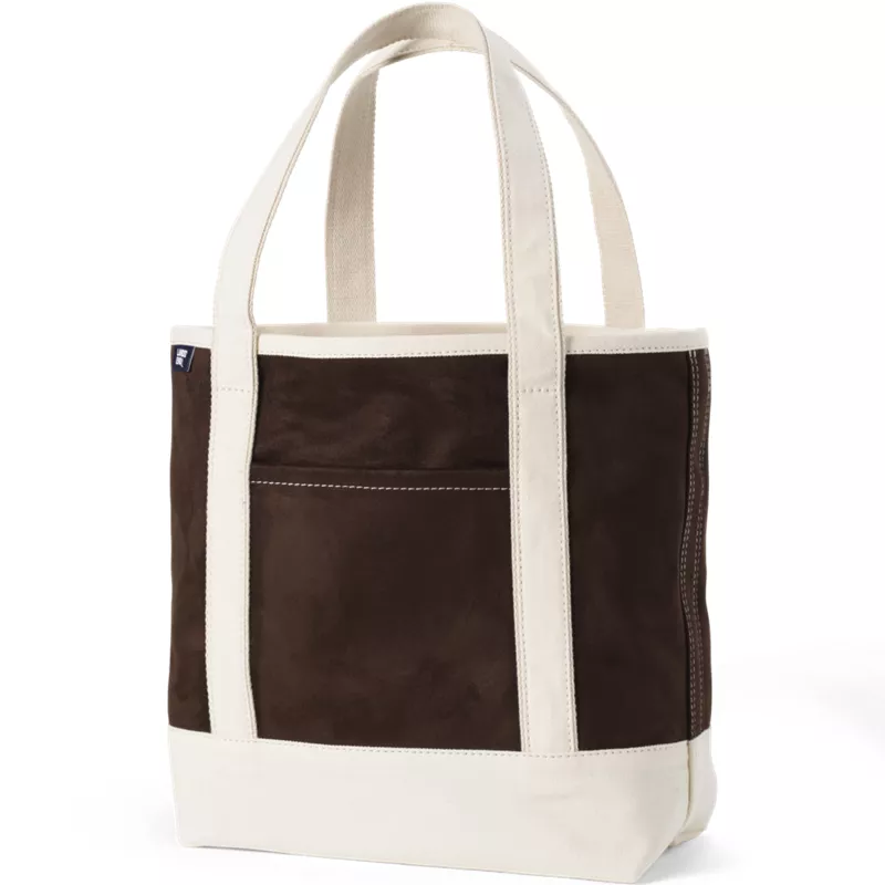Medium Faux Suede Open Top Tote Bag, Front