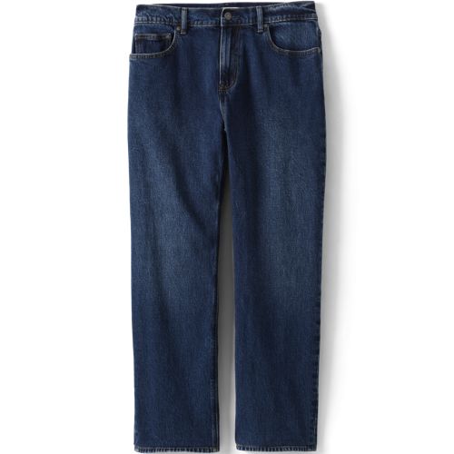 Stretch Comfort Waist Jeans, Men, size: 33 30, regular, Blue, Spandex/Cotton-blend, by Lands' End