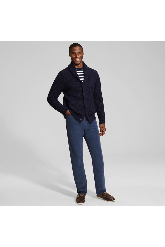 Men's Corduroy Classic Straight Fit 5 Pocket Pant - Lands' End - Blue - 36 34