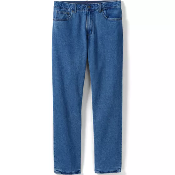 Men's Stretch Comfort Waist Classic Straight Fit Flannel Lined Jean - primary
