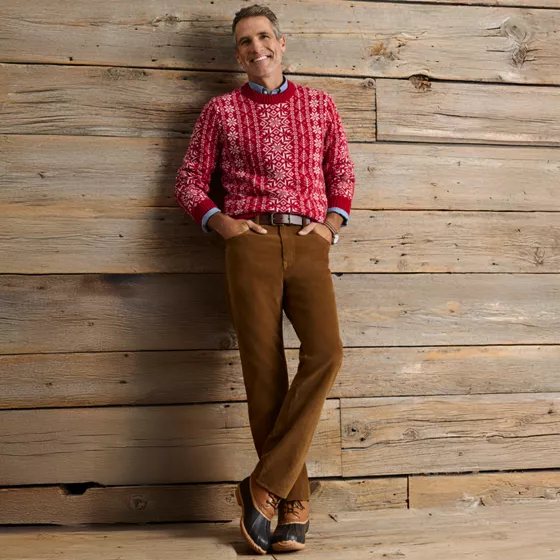 Men's Corduroy Comfort Waist Classic Straight Fit 5 Pocket Pant - primary