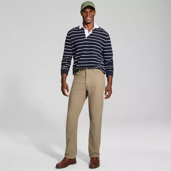 Men's Corduroy Comfort Waist Classic Straight Fit 5 Pocket Pant - primary