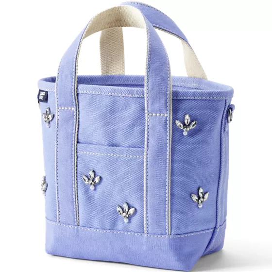 Small Applique Open Top Canvas Tote - primary