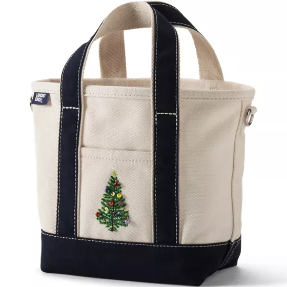 Small Applique Open Top Canvas Tote - primary