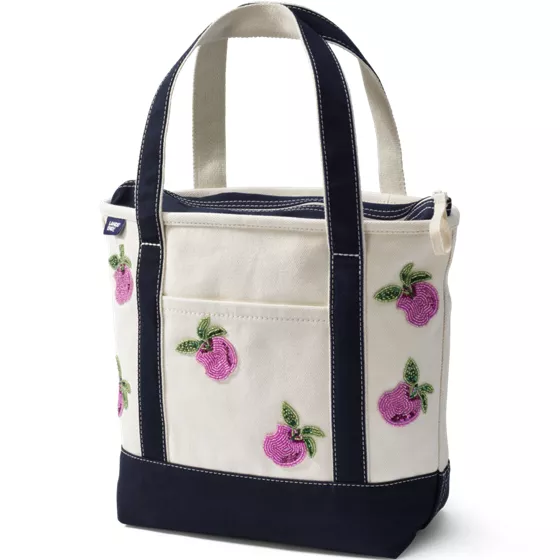 Medium Applique Zip Top Canvas Tote - primary