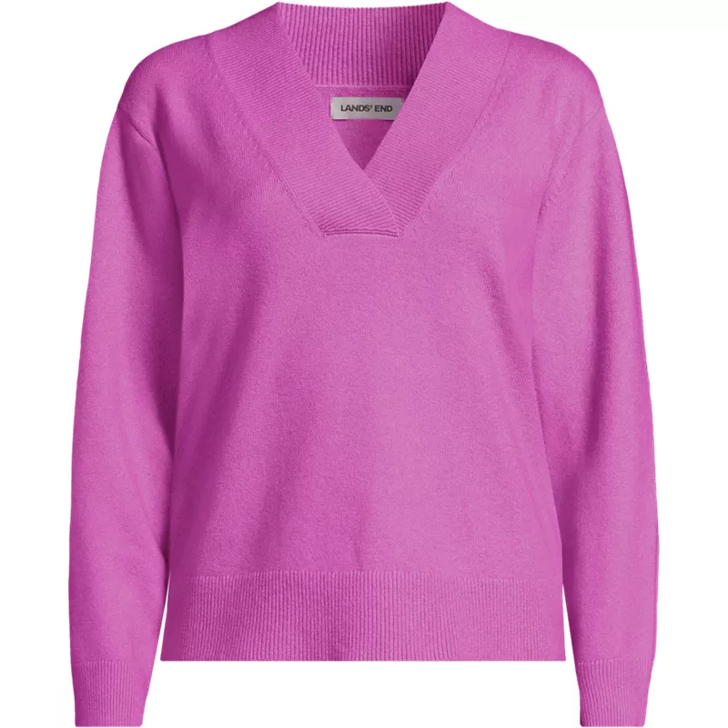 Women's CashTouch Deep V-neck Sweater, Front