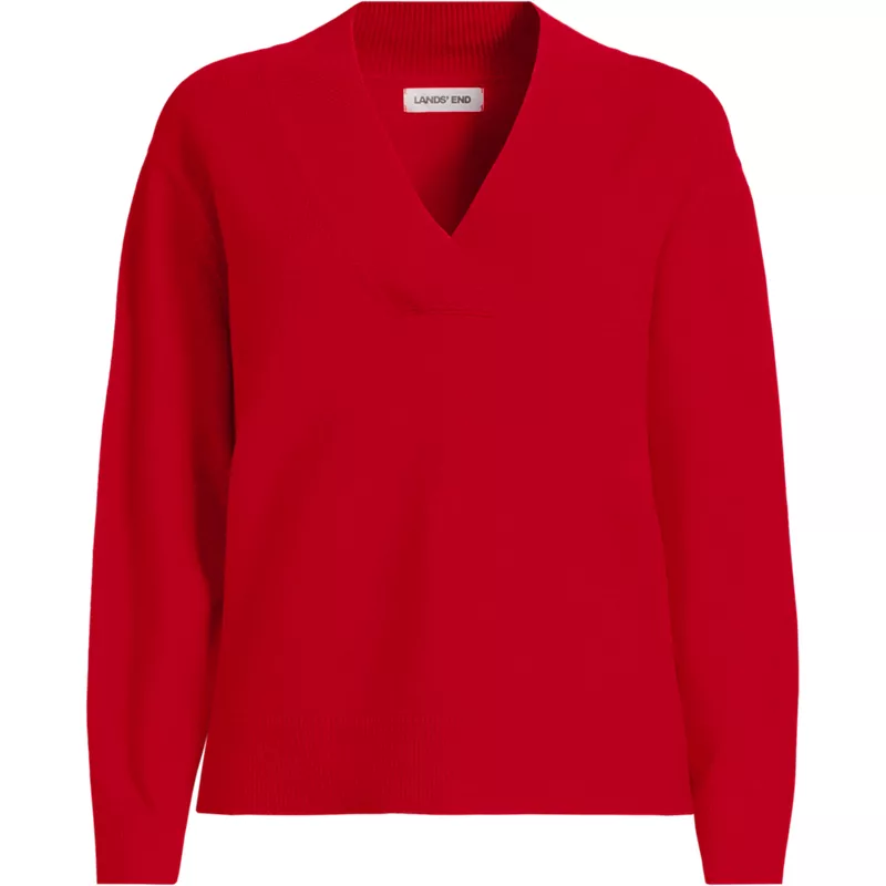 Women's Plus Size CashTouch Deep V-neck Sweater, Front