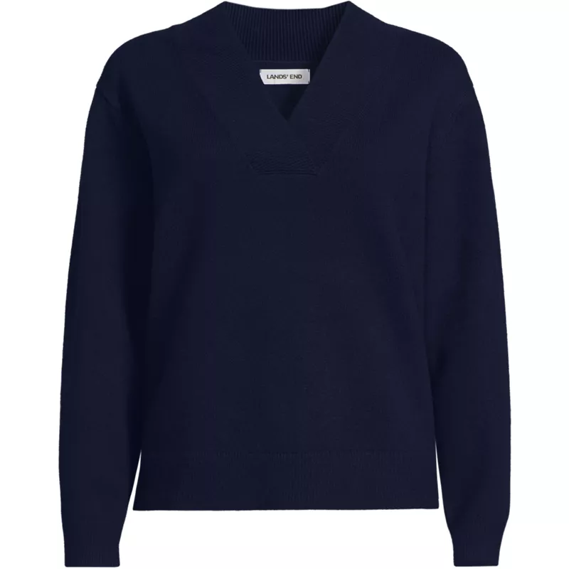 Women's CashTouch Deep V-neck Sweater, Front