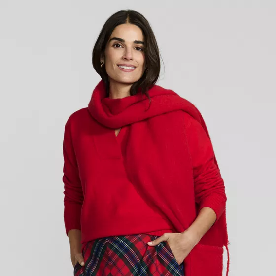 Women's CashTouch Deep V-neck Sweater - primary